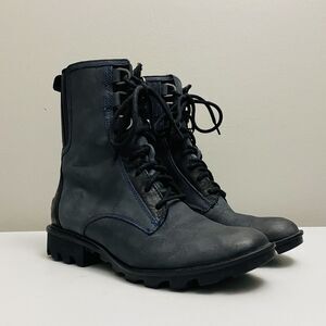 SOREL Phoenix Women's Leather Winter Boots Lace-Up NL3154-464 Blue Size 9.5 US